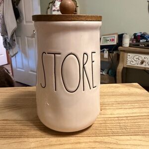 Rae Dunn Cream Ceramic canister “Store”